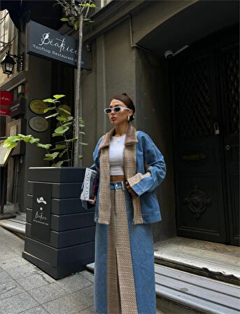 CHANEL GARNİLİ KOT MONT - Bej