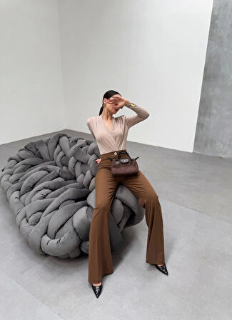 230 Gr Poly Viscose Full Lycra İspanyol Paça Pantolon