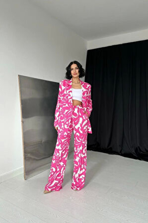 Fuşya Ceket Ve Pantolon Takım