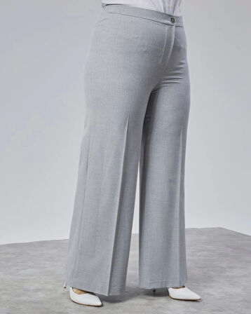 Poly Viscose Full Lycra Beli̇ Lasti̇kli̇ Battal Pantolon