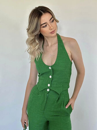 Yeşil Yelek Ve Pantolon Takım