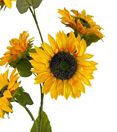 Yapay Çiçek Ayçiçeği Sarı Sunflower Dekoratif Çiçek 105cm Dev Ay Çiçeği 5 Kafalı