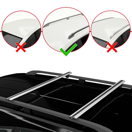 Volvo V70 1998-2000 Arası ile Uyumlu BASIC Model Ara Atkı Tavan Barı Gri 2 Adet