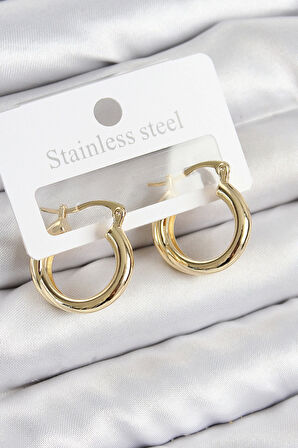 Pirinç Halka Model Gold Renk Kadın Küpe