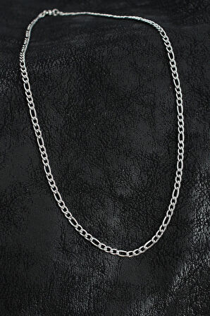 316L Çelik Klasik Figaro Zincir Model Gümüş Renk Erkek Kolye