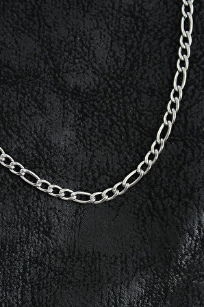 316L Çelik Klasik Figaro Zincir Model Gümüş Renk Erkek Kolye