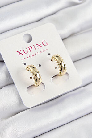 Xuping Çit Halka Model Gold Renk Kadın Küpe