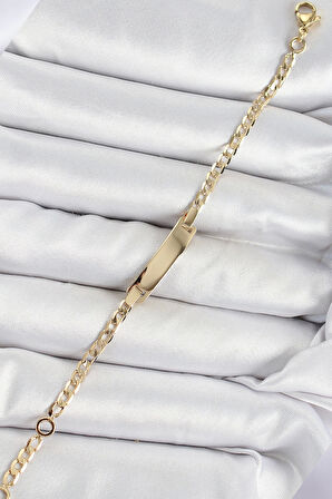 Pirinç Dikdörtgen Model Gold Renk Xuping Bebek Künyesi