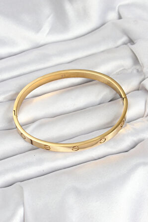 316L Çelik Gold Renk 65 mm Kadın Kelepçe Bileklik