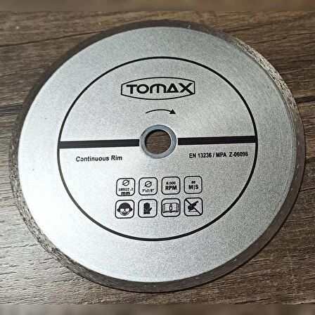 ORJİNAL TOMAX Sürekli Elmas Fayans Kesici Daire Testere 180 X 2.2 X 22 mm