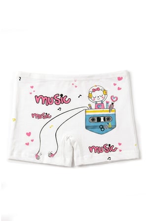 Öts Kız Çocuk Boxer 6'lı (%96 Pamuk - %4 Elastan)