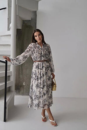 Siyah Biye Detaylı Elbise