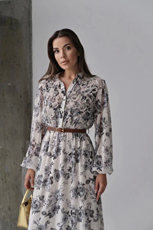 Siyah Biye Detaylı Elbise