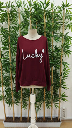 Kadın Uzun Kollu Bisiklet Yaka Viskon Iki Iplik Bluz