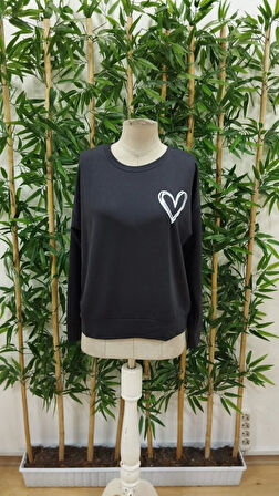 Kadın Uzun Kollu Bisiklet Yaka Viskon Iki Iplik Bluz