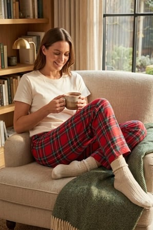 Kadın Lastikli Bel Pamuklu Pijama Altı Soft Örme Mevsimlik Ev Pantolonu