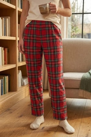 Kadın Lastikli Bel Pamuklu Pijama Altı Soft Örme Mevsimlik Ev Pantolonu