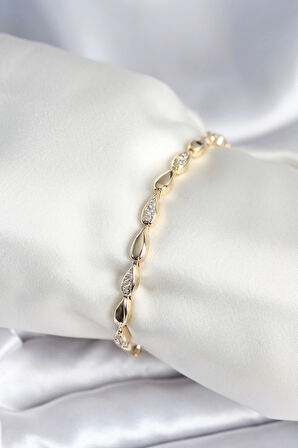 Pirinç Gold Renk Damla Model Kadın Bileklik