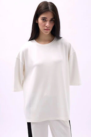 Bisiklet Yaka Oversize T-Shirt