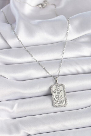 316L Çelik Gümüş Renk Zincir Yengeç Burcu Zirkon Taşlı Kadın Kolye