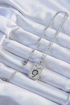 316L Çelik Zincir Gümüş Renk Zirkon Taşlı Minimal Papatya Figürlü Tarot Kolye