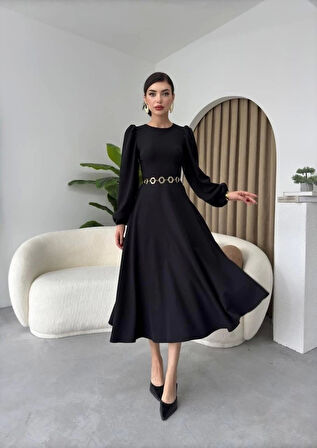 Sali Balon Kol Elbise