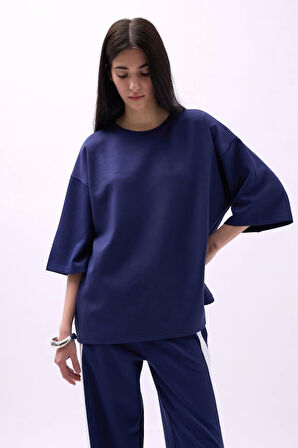 Bisiklet Yaka Oversize T-Shirt