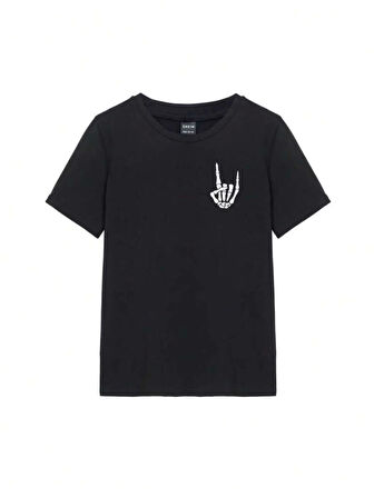 Baskılı T-shirt - Siyah