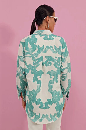 3900 Oversize Uzun Basic Gömlek - D. Mint