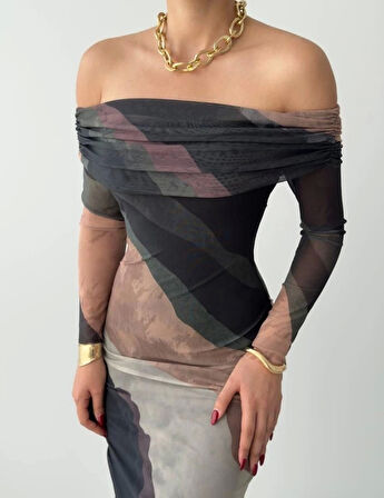 Sevilla Madonna Yaka Tül Elbise