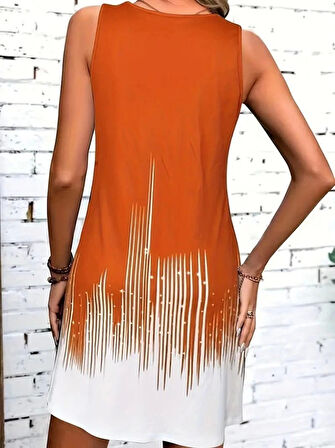 Kadın Askılı Yuvarlak Yakalı Süprem Elbise