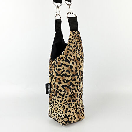 Woodycord 1 Litrelik El Yapımı U Model Leopar Desen Matara Kılıfı