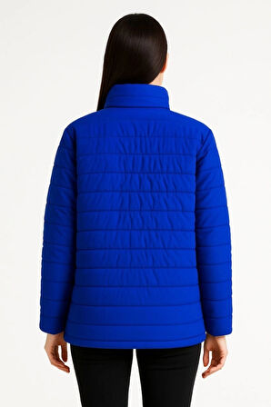 Bomber Mont Ceket – Su İtici Kumaş, Kapitone Astarlı, Fermuarlı, Kışlık - Saks Mavisi