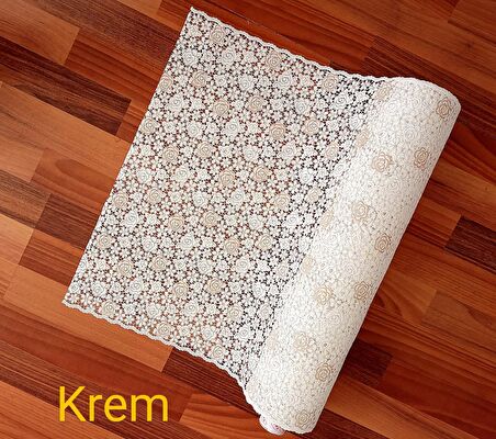 MEİWA JAPON PVC DANTEL  RAF-DOLAP-RUNER-ÇEKMEÇE ÖRTÜSÜ KAYMAZ SARARMAZ/En: 50cm x5 mt -KREM