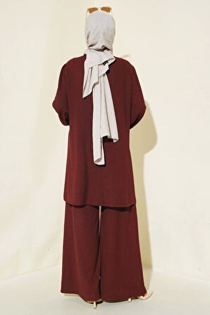 Tunik Pantolon Alt Üst Takım 6663 - Bordo