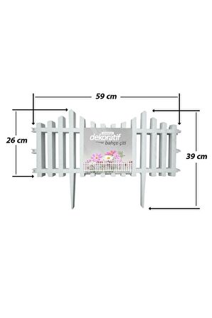 Çit Bahçe Çiti Dekoratif Plastik Bahçe Çiti 9.44 Mt Peyzaj Koruma Panel Beyaz