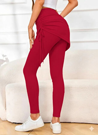 Kadın Yüksek Bel Yandan Büzgülü Alttan Uzun Kaşkorse Tayt Etek