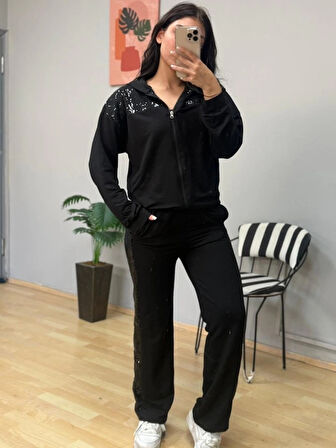 Kadın Iki Iplik Kumaş Pul Ve Fermuar Detaylı Ikili Takım