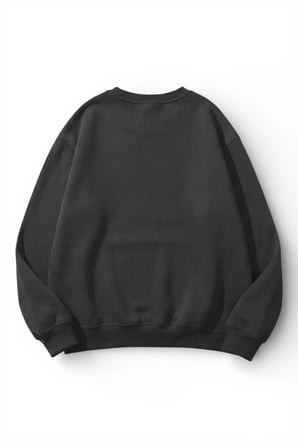 Unisex Yumuşak Dokulu Safir Balina Baskılı Tasarım Oversize 3 İplik Bisiklet Yaka Sweatshirt