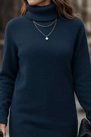 Kadın Uzun Kollu Balıkçı Yaka Triko Bluz