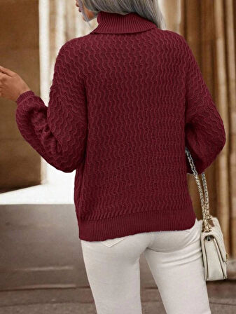 Kadın Uzun Kollu Balıkçı Yaka Triko Bluz