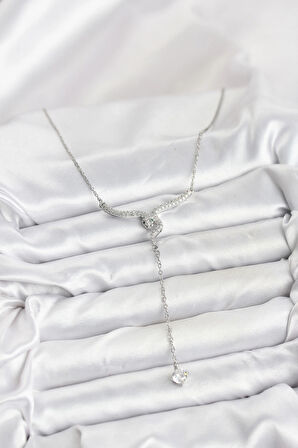 316L Çelik Zincir Gümüş Renk Yılan Model Y Kolye