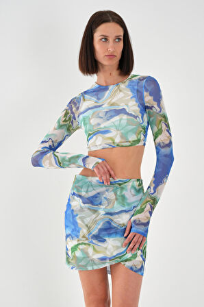 ALEXANDERGARDİ TÜL DETAYLI CROP TAKIM(A23-10147)