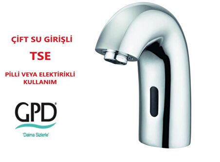 GPD Fotoselli Çift Su Girişli Lavabo Bataryası FLB10