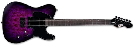 ESP LTD LTE200DXPRB Purple Burst Elektro Gitar (Orta/Üst Segment) | Ihlamur Gövde, Akçaağaç Sap, LTD Manyetikler, Üstün Çalım Konforu