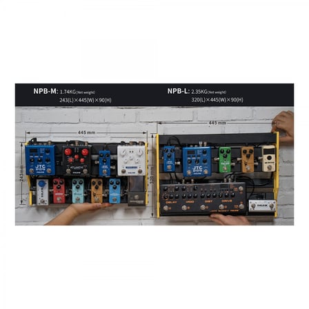 NUX NPB-L Bumblebee Large Pedalboard (Profesyonel - Geniş Kurulum) | Havacılık Sınıfı Alüminyum Şasi, Çift Katlı Tasarım, Kablo Yönetim Kanalları, Taşıma Çantası Dahil | Ölçüler: 445 x 320 x 90 mm