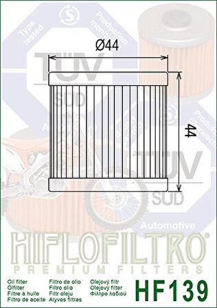 Hiflo Motosiklet Atv Utv Yağ Filtresi DR-Z400E/S/SM LT-Z400 KLX400 HF139