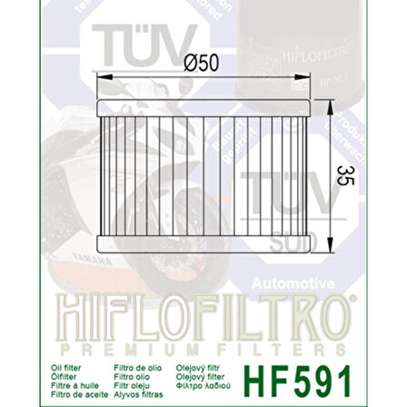 Hiflo Benelli TNT125 (Euro4/5) , BN 125 (Euro4/5) Yağ Filtresi HF591