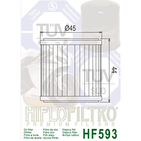 Hiflo TRK250 BN251 Yağ Filtresi HF593