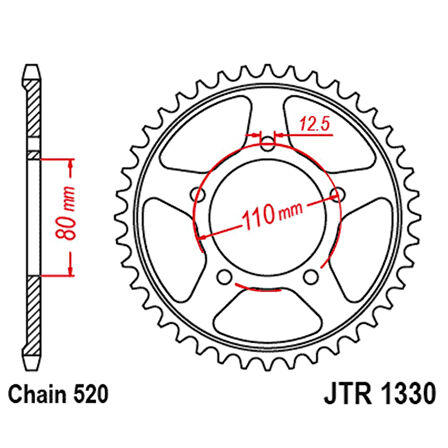 JT XL750 TRANSALP 23-24 ARKA DİŞLİ JTR1330.45ZBK